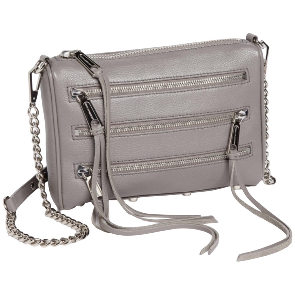 Rebecca Minkoff Zip Mini Crossbody Bag Gray Luxe Whimsygoth Grunge Concert EUC
